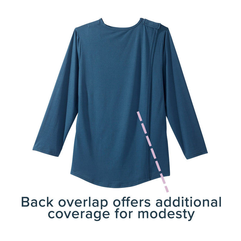 Silverts® Open Back Adaptive Shirt, 3X-Large, Navy Blue, 1 Each (Shirts and Scrubs) - Img 9