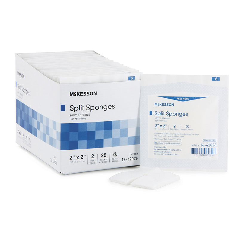 McKesson IV/Drain Split Dressing, 2 x 2 Inch, 1 Box of 35 (General Wound Care) - Img 6