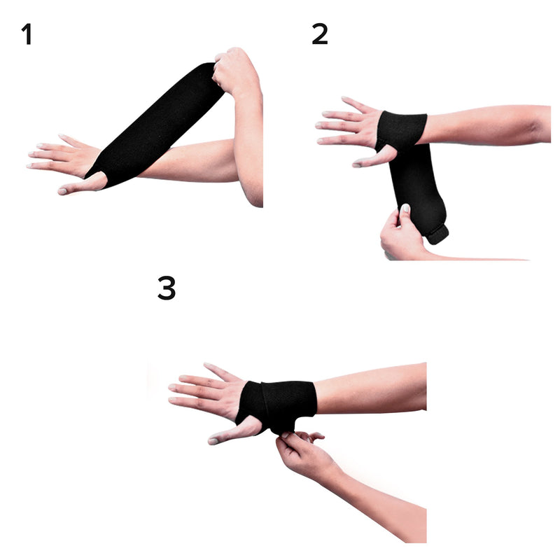 3M Futuro Adult Sport Wrist Support, Wraparound, Adjustable, Black, 4-1/2 to 9-1/2 Inch, One Size Fits Most, 1 Each (Immobilizers, Splints and Supports) - Img 2