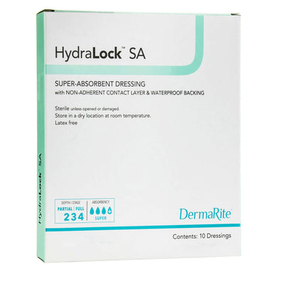 HydraLock™ Super Absorbent Dressing, 3 x 3 Inch, 1 Box of 10 (Advanced Wound Care) - Img 1