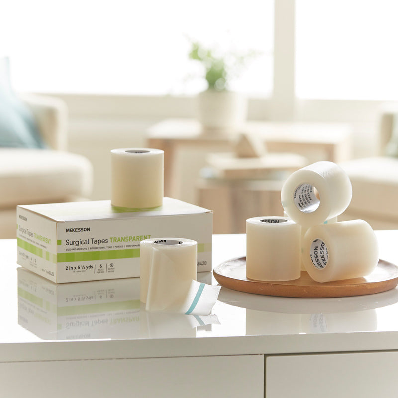 McKesson Silicone Medical Tape, 2 Inch x 5-1/2 Yard, Transparent, 1 Box of 6 (General Wound Care) - Img 5