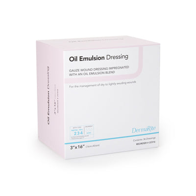 DermaRite® Oil Emulsion Wound Dressing, 3 x 16 Inch, 1 Box of 36 (Advanced Wound Care) - Img 2