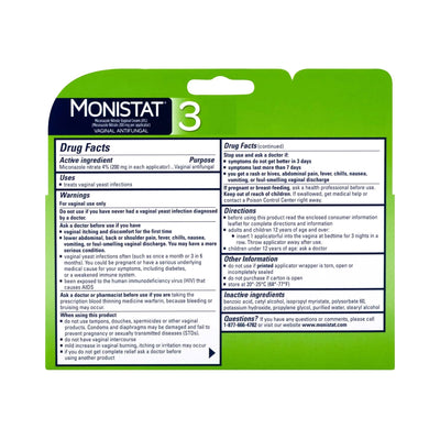 Monistat® Miconazole Nitrate Vaginal Antifungal, 1 Box of 3 (Over the Counter) - Img 2