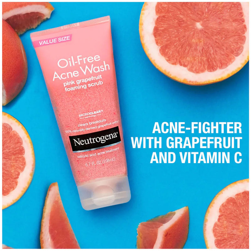 Neutrogena® Oil-Free Acne Wash Pink Grapefruit Foaming Scrub, 4.2 oz., 1 Each (Skin Care) - Img 4
