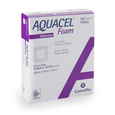 Aquacel® Silicone Adhesive with Border Silicone Foam Dressing, 5 x 5 Inch, 1 Box of 10 (Advanced Wound Care) - Img 2