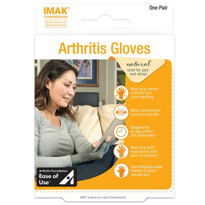 IMAK® Compression Arthritis Glove, Extra Large, Gray, 1 Box (Compression Gloves) - Img 2