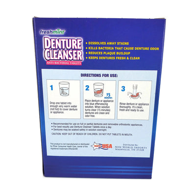 freshmint® Denture Cleanser Anti-Bacterial Tablets, 1 Box (Mouth Care) - Img 5