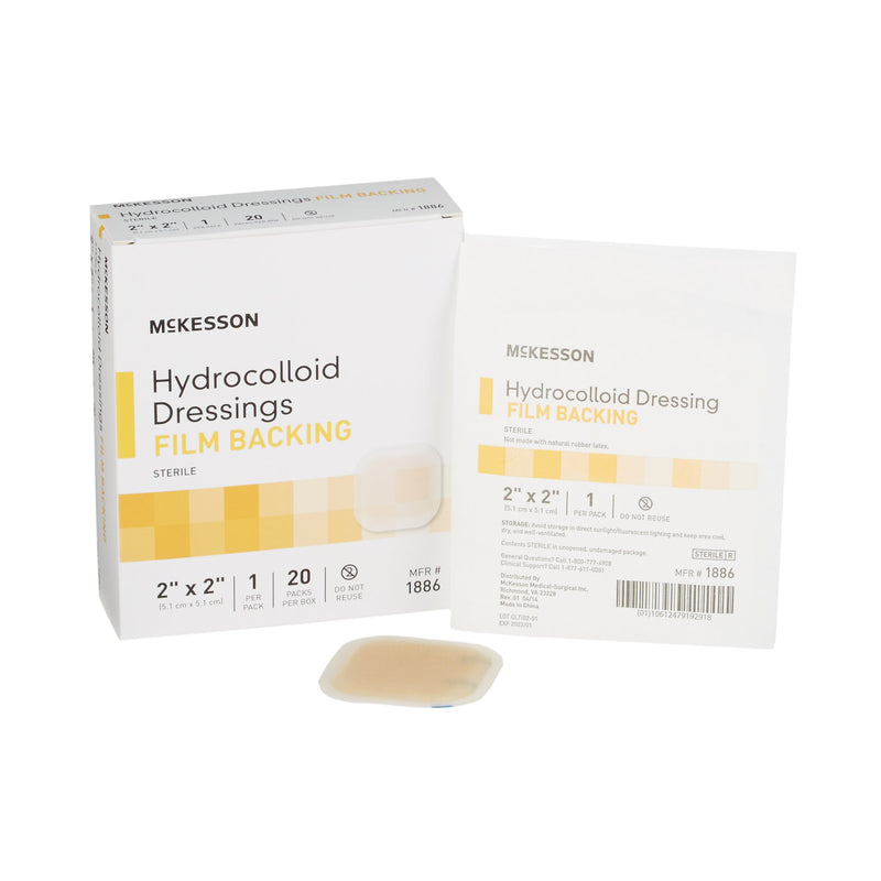 McKesson Hydrocolloid Dressing, 2 x 2 Inch, 1 Box of 20 (Advanced Wound Care) - Img 1