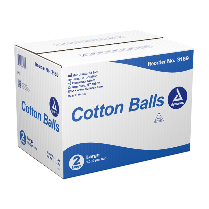 dynarex® Large Cotton Balls, 1 Case of 2000 (General Wound Care) - Img 2