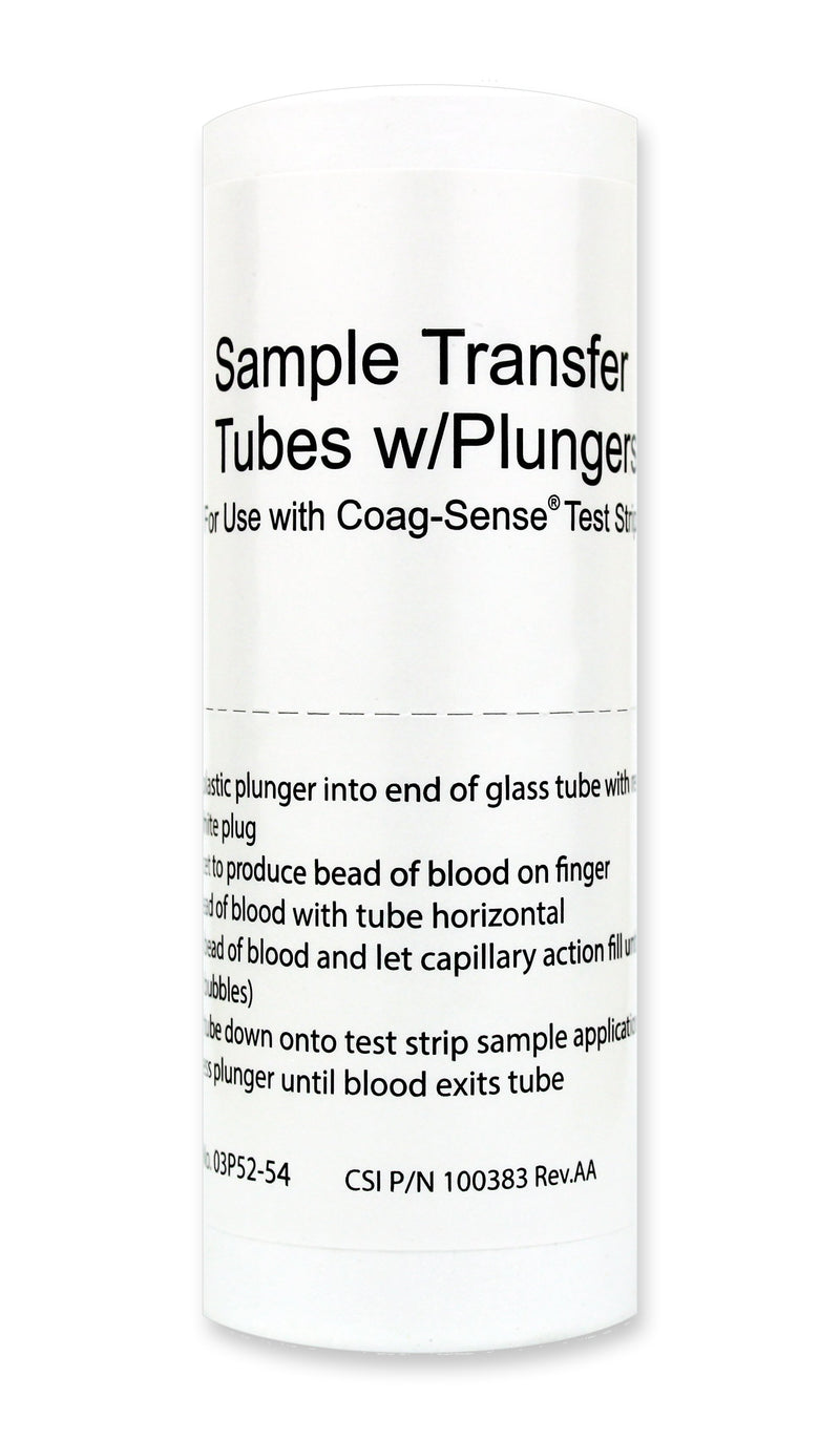 TUBE, SAMPLE TRANSFER COAG-SENSE GLASS CAP W/PLUNGER (54/VL) (Clinical Laboratory Accessories) - Img 1