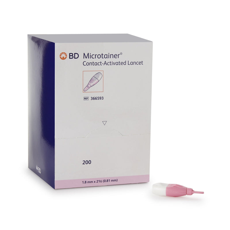 BD Microtainer™ Safety Lancet, 1 Pack of 200 (Diabetes Monitoring) - Img 1