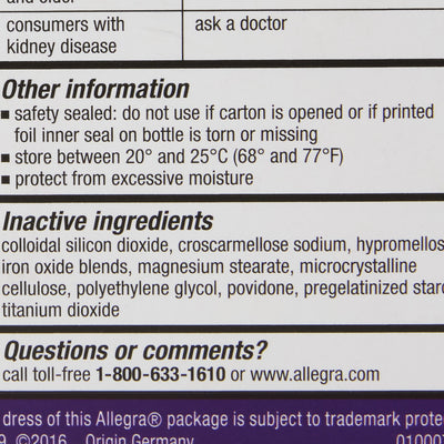 Allegra® Fexofenadine Allergy Relief, 1 Bottle (Over the Counter) - Img 5