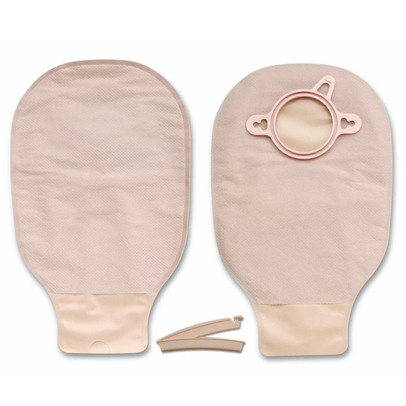 New Image™ Drainable Beige Colostomy Pouch, 9 Inch Length, Mini , 2¼ Inch Flange, 1 Box of 10 (Ostomy Pouches) - Img 1