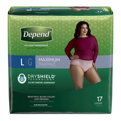 Depend® FIT-FLEX® Womens Absorbent Underwear, Large, Tan, 1 Pack of 17 () - Img 1