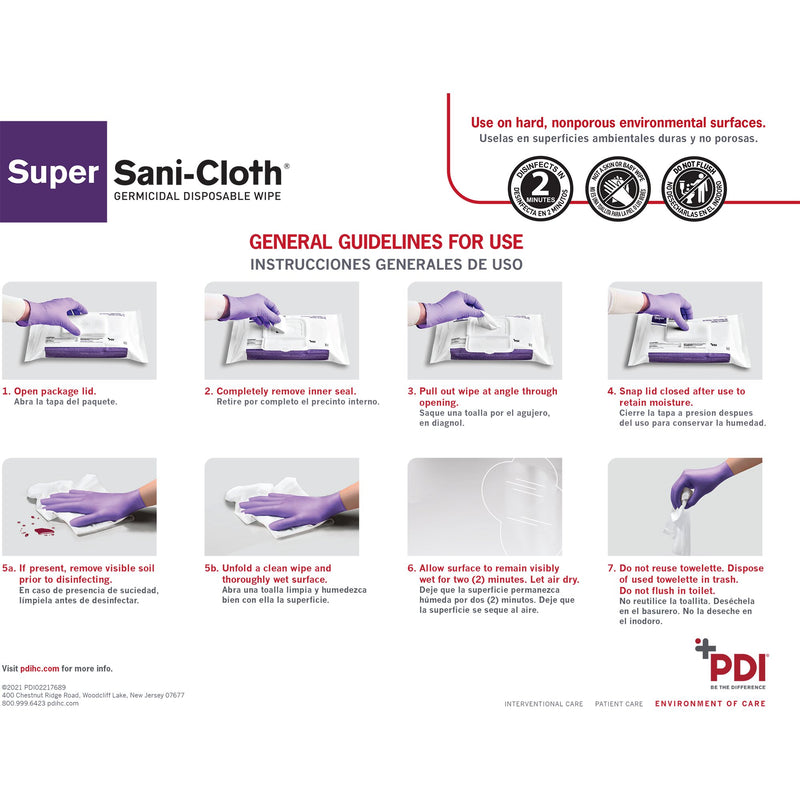 Super Sani-Cloth® Surface Disinfectant Cleaner, 1 Case of 9 (Cleaners and Disinfectants) - Img 3