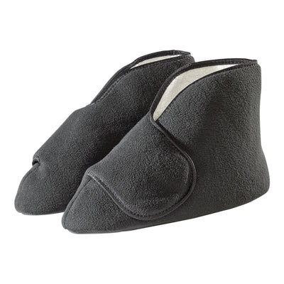 Silverts® Deep and Wide Diabetic Bootie Slippers, Black, Medium, 1 Pair (Slippers and Slipper Socks) - Img 1