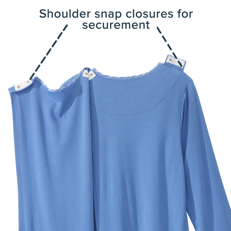 Silverts® Shoulder Snap Patient Exam Gown, 3X-Large, Blue, 1 Each (Gowns) - Img 8