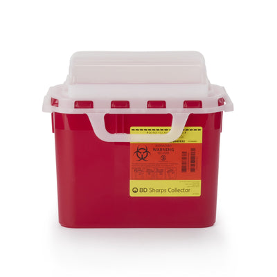 BD™ Red Sharps Container, 5.4 Quart, 12 x 12 x 4-4/5 Inch, 1 Case of 12 () - Img 1