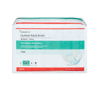 Wings™ Ultra Quilted Extra Heavy Absorbency Incontinence Brief, Large, 1 Bag of 18 () - Img 1