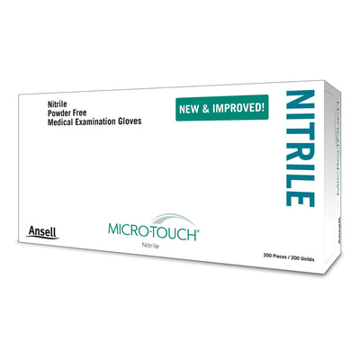 Micro-Touch® Nitrile Exam Glove, Medium, Blue, 1 Box of 100 () - Img 3