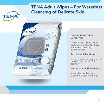 Tena UltraFlush Flushable Personal Wipes, 1 Pack of 48 (Skin Care) - Img 5