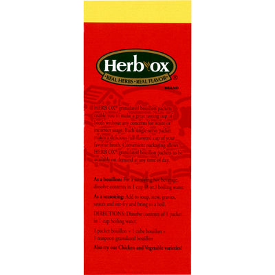 Herb-Ox® Beef Bouillon Sodium Free Instant Broth, 1 Box of 50 (Nutritionals) - Img 2