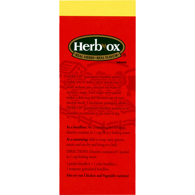 Herb-Ox® Beef Bouillon Sodium Free Instant Broth, 1 Box of 50 (Nutritionals) - Img 2