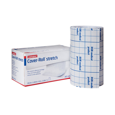 Cover-Roll® Stretch Nonwoven Polyester Dressing Retention Tape, 4 Inch x 2 Yard, White, 1 Case of 12 (General Wound Care) - Img 1