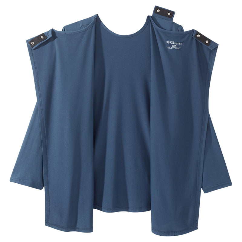 Silverts® Open Back Adaptive Shirt, Small, Navy Blue, 1 Each (Shirts and Scrubs) - Img 4