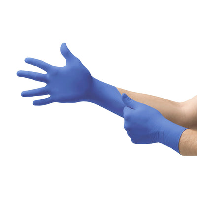 Micro-Touch® Nitrile Exam Glove, Large, Blue, 1 Box () - Img 2