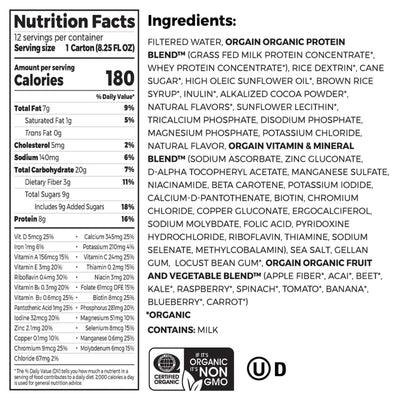 Orgain® Kids® Protein Organic Nutritional Shake Chocolate Pediatric Oral Supplement, 8.25 oz. Carton, 1 Each () - Img 2