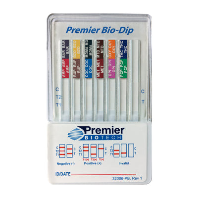 Premier Bio-Dip 12-Drug Panel Drugs of Abuse Test, 1 Case of 25 (Test Kits) - Img 1