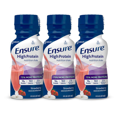 Ensure® High Protein Strawberry Oral Supplement, 8 oz. Bottle, 1 Case of 24 (Nutritionals) - Img 1