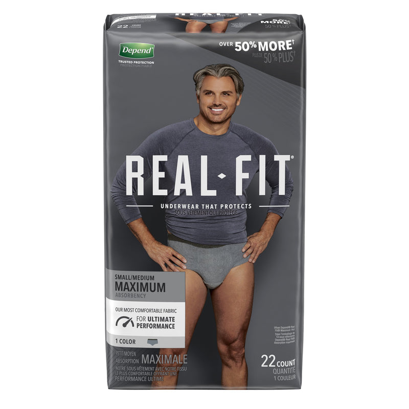 Depend® Real Fit® Maximum Absorbent Underwear, Small / Medium, 22 per Package, 1 Pack of 22 () - Img 1