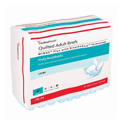 Wings™ Quilted Plus with BreatheEasy™ Technology Adult Briefs, X-Large, 1 Case of 60 () - Img 3