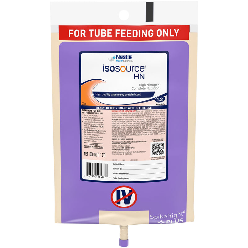 Isosource® HN Tube Feeding Formula, 33.8 oz. Bag, 1 Case of 6 (Nutritionals) - Img 1