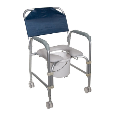 drive™ Aluminum Shower Chair and Commode with Casters, 1 Each (Commode / Shower Chairs) - Img 1