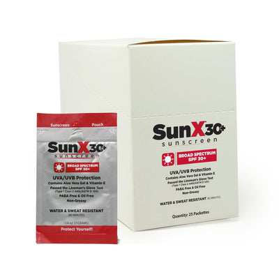 SunX® SPF 30+ Sunscreen with Dispenser Box, Individual Packet, 1 Box of 25 (Skin Care) - Img 1