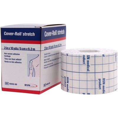 Cover-Roll® Stretch Nonwoven Polyester Dressing Retention Tape, 2 Inch x 10 Yard, White, 1 Box (General Wound Care) - Img 1