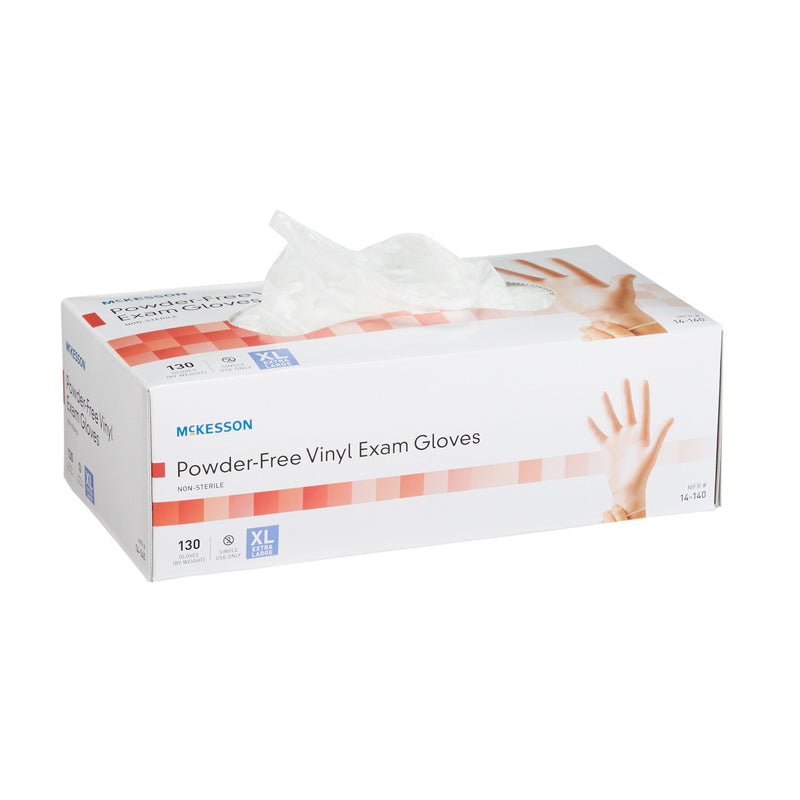 McKesson Vinyl Exam Glove, Extra Large, Clear, 1 Box of 130 () - Img 1