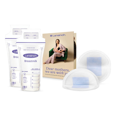 Lansinoh® Nursing Pad Bundle – two Stay Dry Nursing Pads and two Breast Milk Storage Bags, 1 Case of 180 (Feeding Supplies) - Img 1