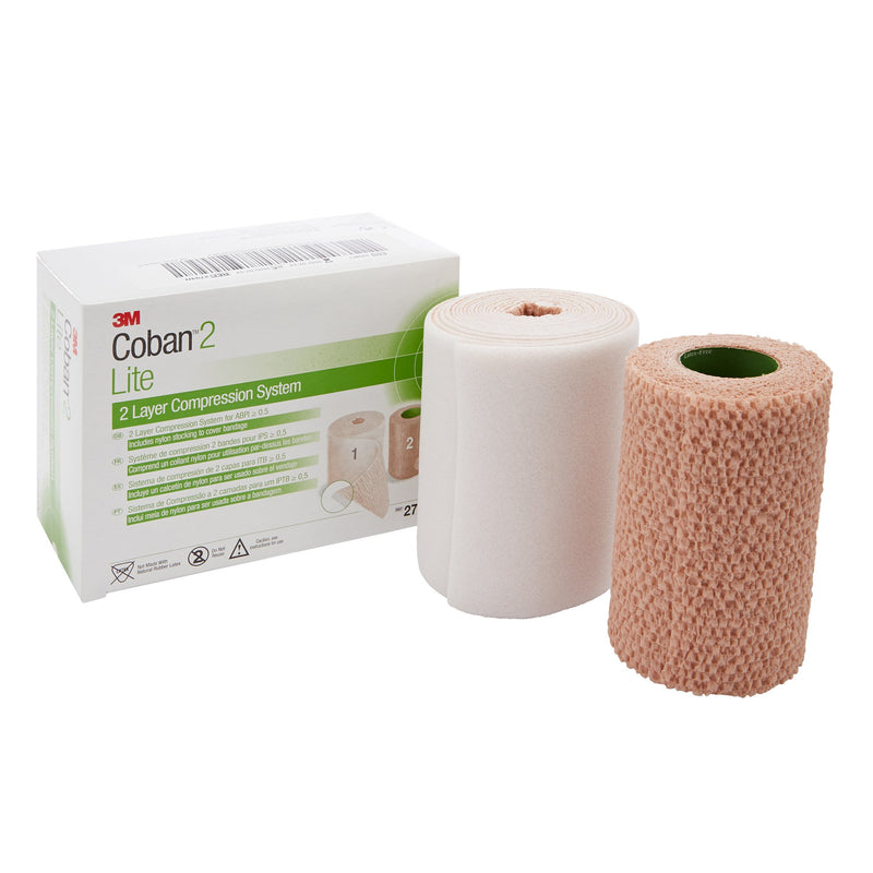 3M™ Coban™2 Lite Self-adherent / Pull On Closure 2 Layer Compression Bandage System, 1 Box (General Wound Care) - Img 1