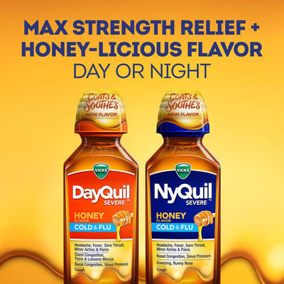 NYQUIL, LIQ SEVERE COLD & FLU HONEY 12OZ (Over the Counter) - Img 3