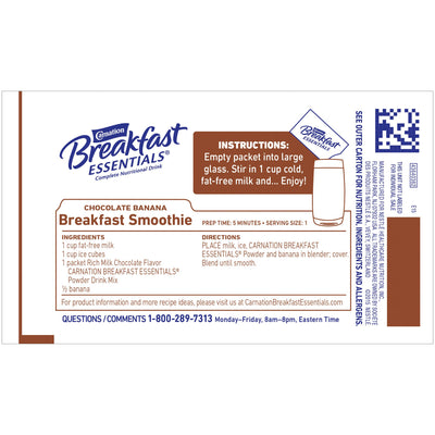 Carnation Breakfast Essentials® Chocolate Oral Supplement, 1.26 oz. Packet, 1 Each (Nutritionals) - Img 2