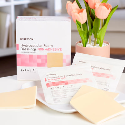 McKesson Nonadhesive without Border Foam Dressing, 4 x 4 Inch, 1 Box of 10 (Advanced Wound Care) - Img 9