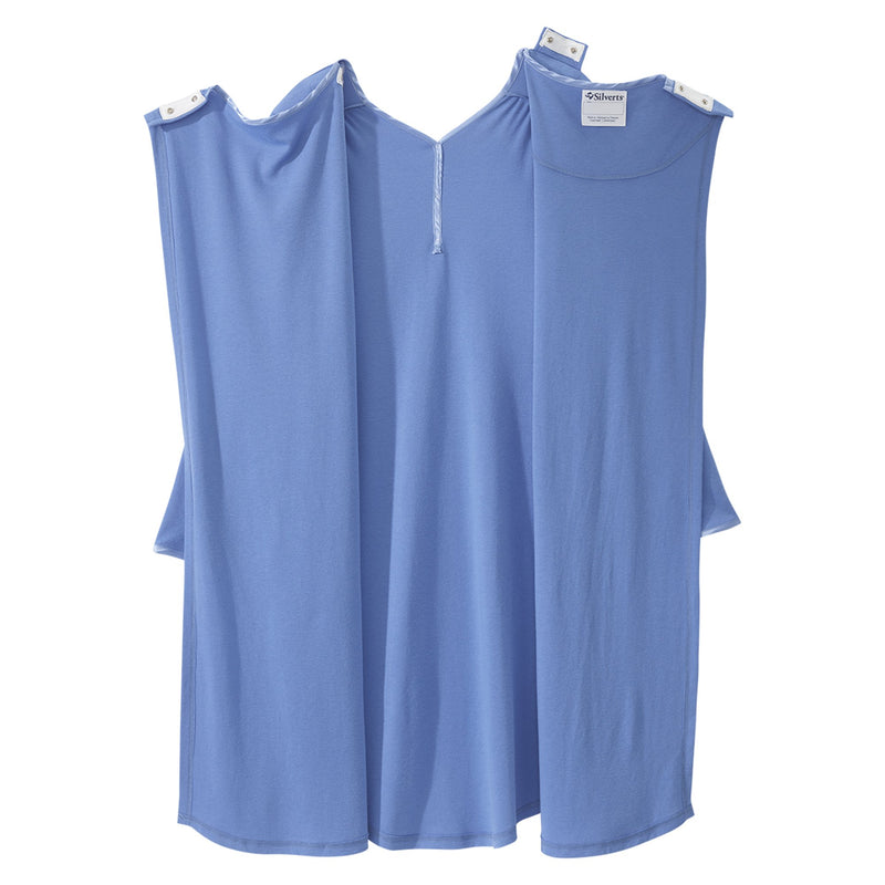 Silverts® Shoulder Snap Patient Exam Gown, Small, Blue, 1 Each (Gowns) - Img 4