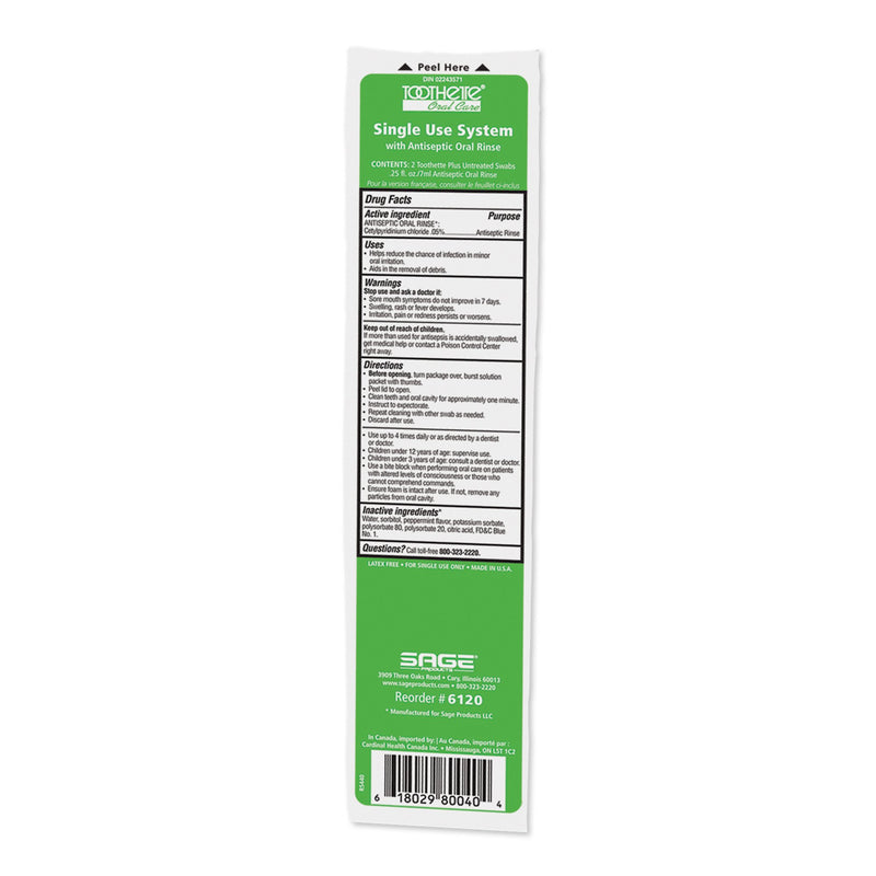 Sage Oral Swabstick Toothette Plus Foam Tip, Cetylpyridinium Chloride .05%, 1 Pack (Mouth Care) - Img 5