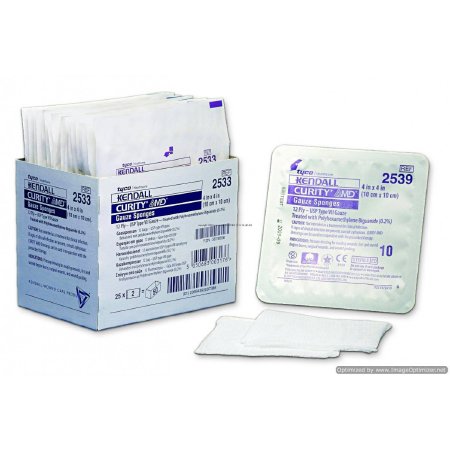 Curity™ AMD™ Sterile Antimicrobial Gauze Sponge, 4 x 4 Inch, 1 Pack (General Wound Care) - Img 1