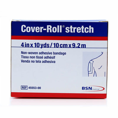 Cover-Roll® Stretch Nonwoven Polyester Dressing Retention Tape, 4 Inch x 10 Yard, White, 1 Box (General Wound Care) - Img 1