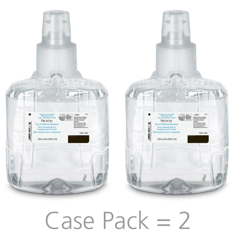 GOJO Provon Clear and Mild Foam Handwash 1,200 mL, Dispenser Refill Bottle, Unscented, 1 Case of 2 (Skin Care) - Img 2